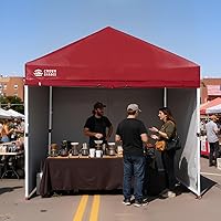 Vista 9 de CROWN SHADES Tienda de campaña comercial con toldo instantáneo comercial de 10 x 10 pulgadas con bloqueo central, tela 300D, 4 paredes laterales