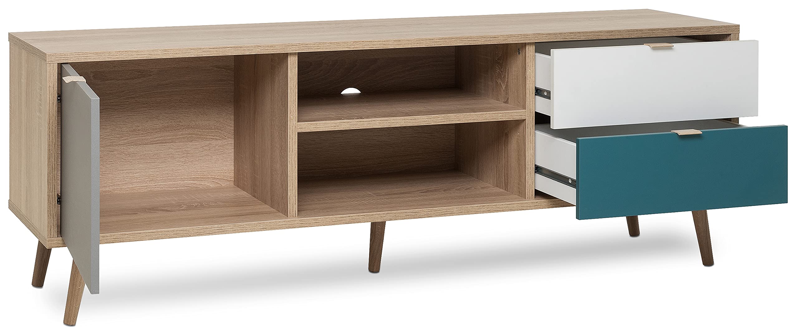 AVANTI TRENDSTORE - Caliope - Mobile TV in design scandinavo in legno laminato. Dimensioni LAP 150x52x40 cm (Mobile TV)