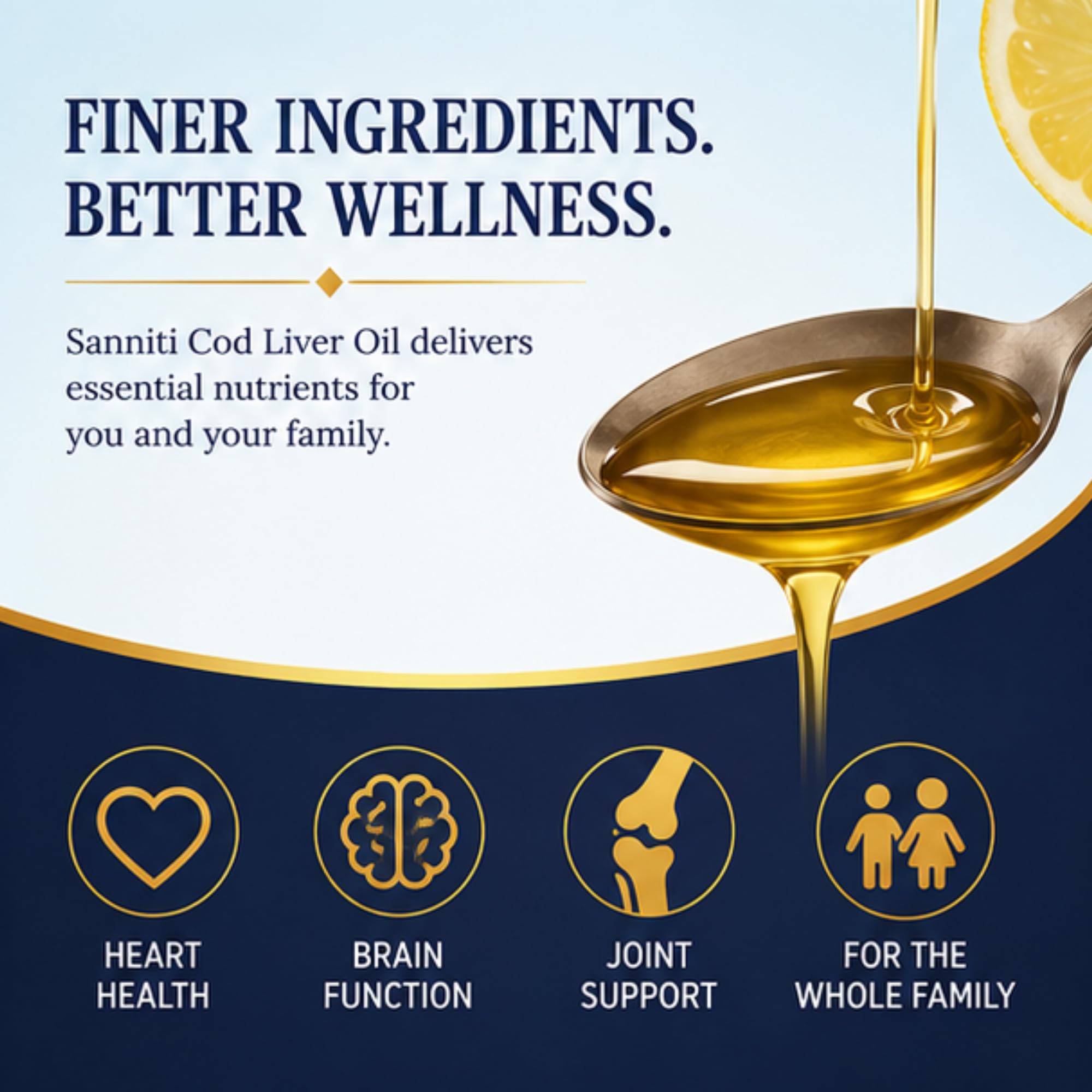 Sanniti 100% Wild Lemon Flavored Cod Liver Oil, 8.4 Fl Oz | Pure Norwegian Cod Liver Oil | Natural Lemon Flavor | Omega-3 Fatty Acids with Vitamins A, D & E | Finest Ingredients — Amazon image 7