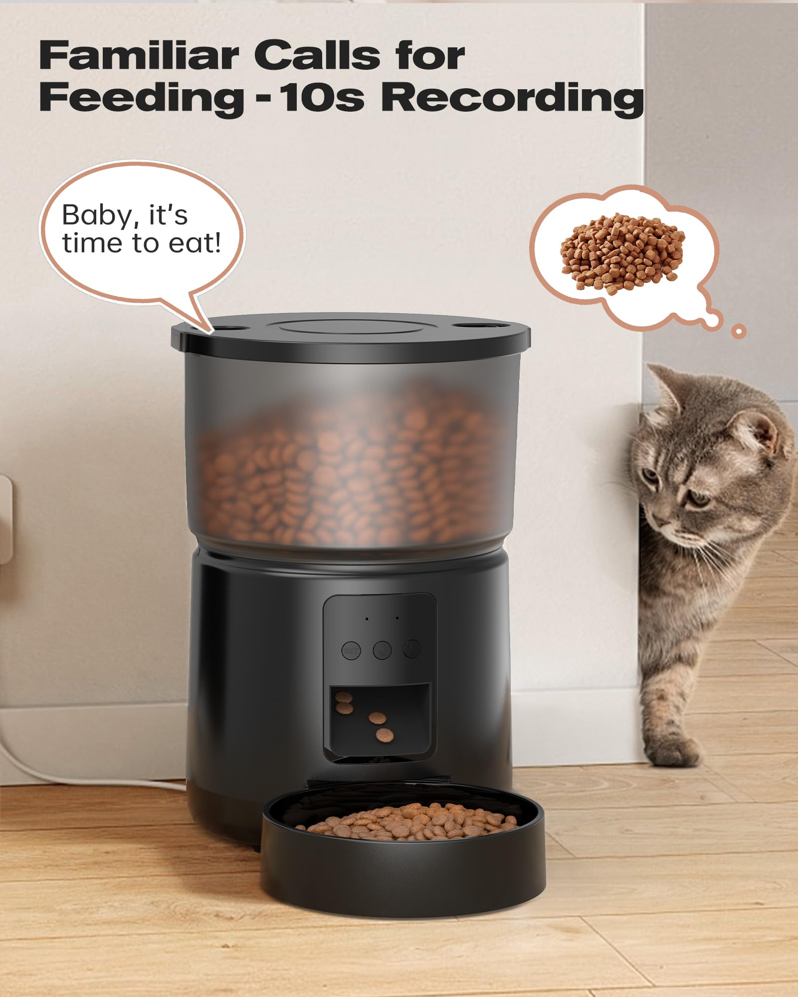 SOOFPET Distributore Automatico Cibo Gatti - 5G/2.4G WiFi Dispenser - Distributore Cibo Gatti Collegare APP - Alimentazione a Distanza - 10 Pasti al Giorno - Doppia Alimentazione - 3L Bianco