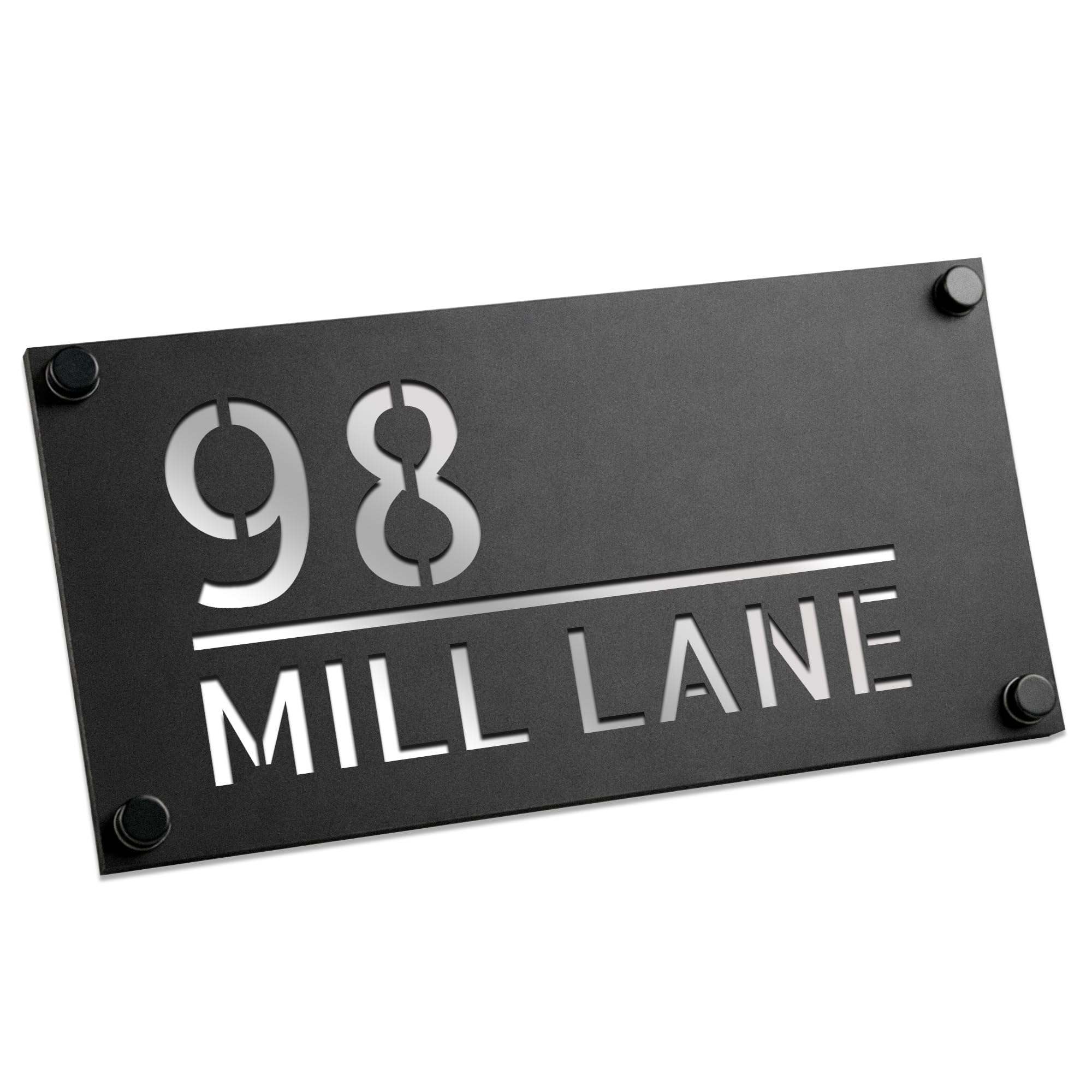 RED OCEAN Number Signs Personalised House Laser Cut Door Street Address Black Plaque Modern House Sign