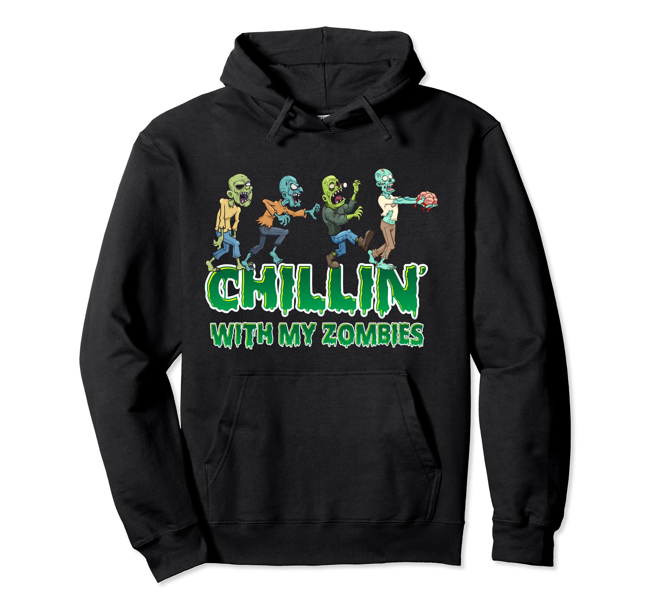Chillin With My Zombies - Funny Halloween Boys Kids Pullover Hoodie