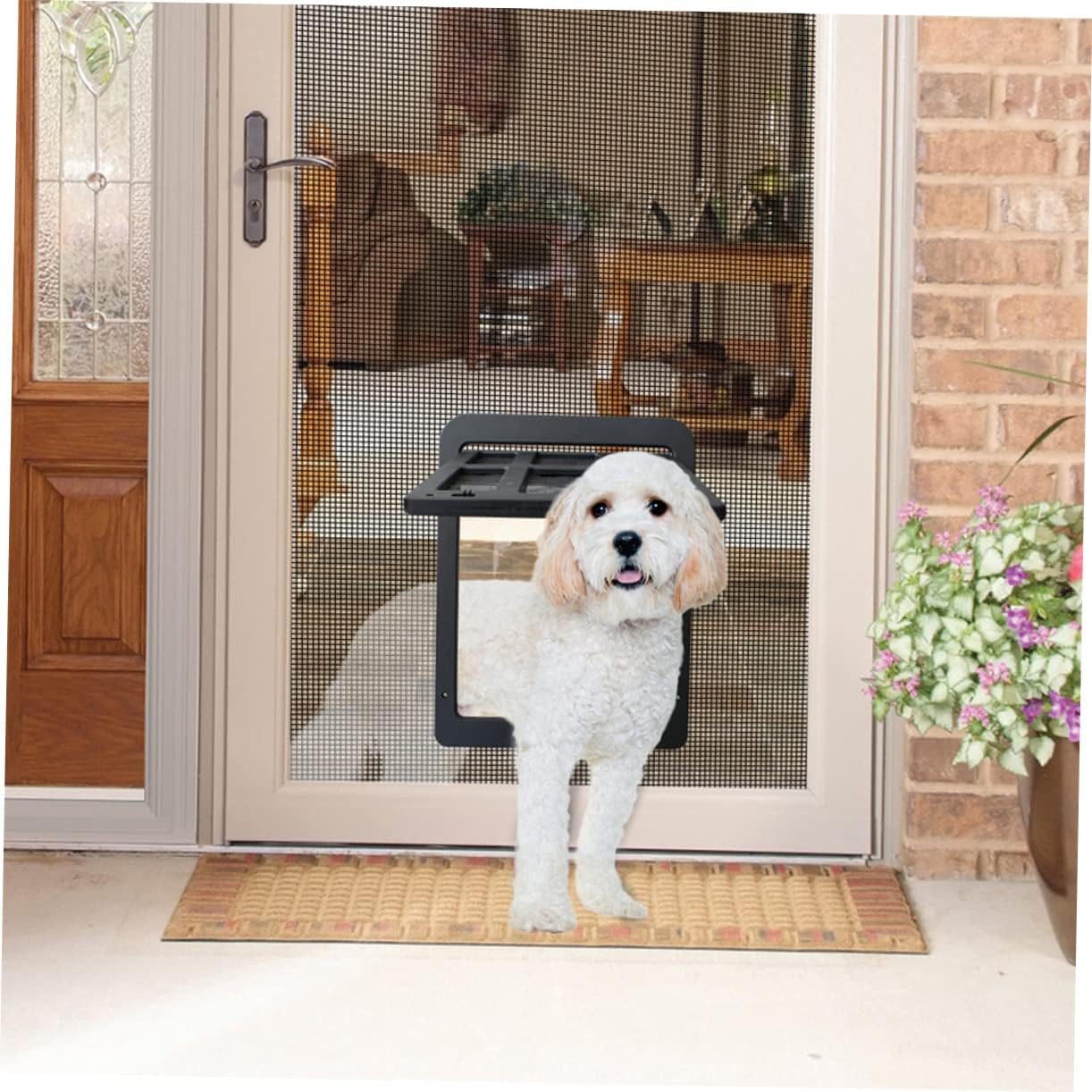 1set Lockable Screen Door for Pets Cat Doggy Installation for Indoor Use