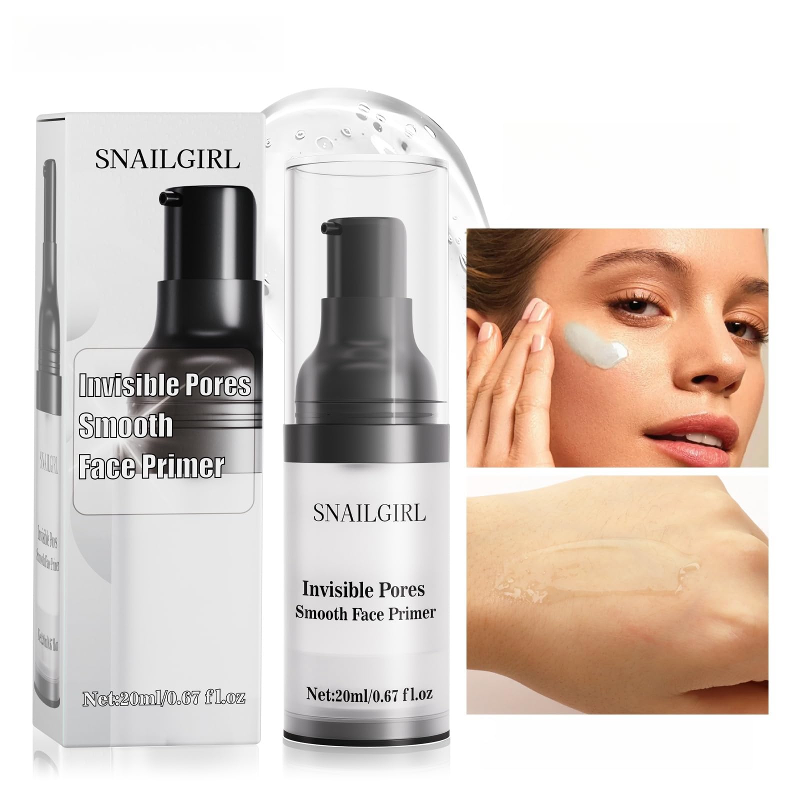 AWDSLUY Makeup Primer Gel, Face Hydrating Gel, Cover Big Pores Minimizer for Flawless, Fill Pores, Smooth Wrikles (Invisible Pores Smooth, 1 Pack)