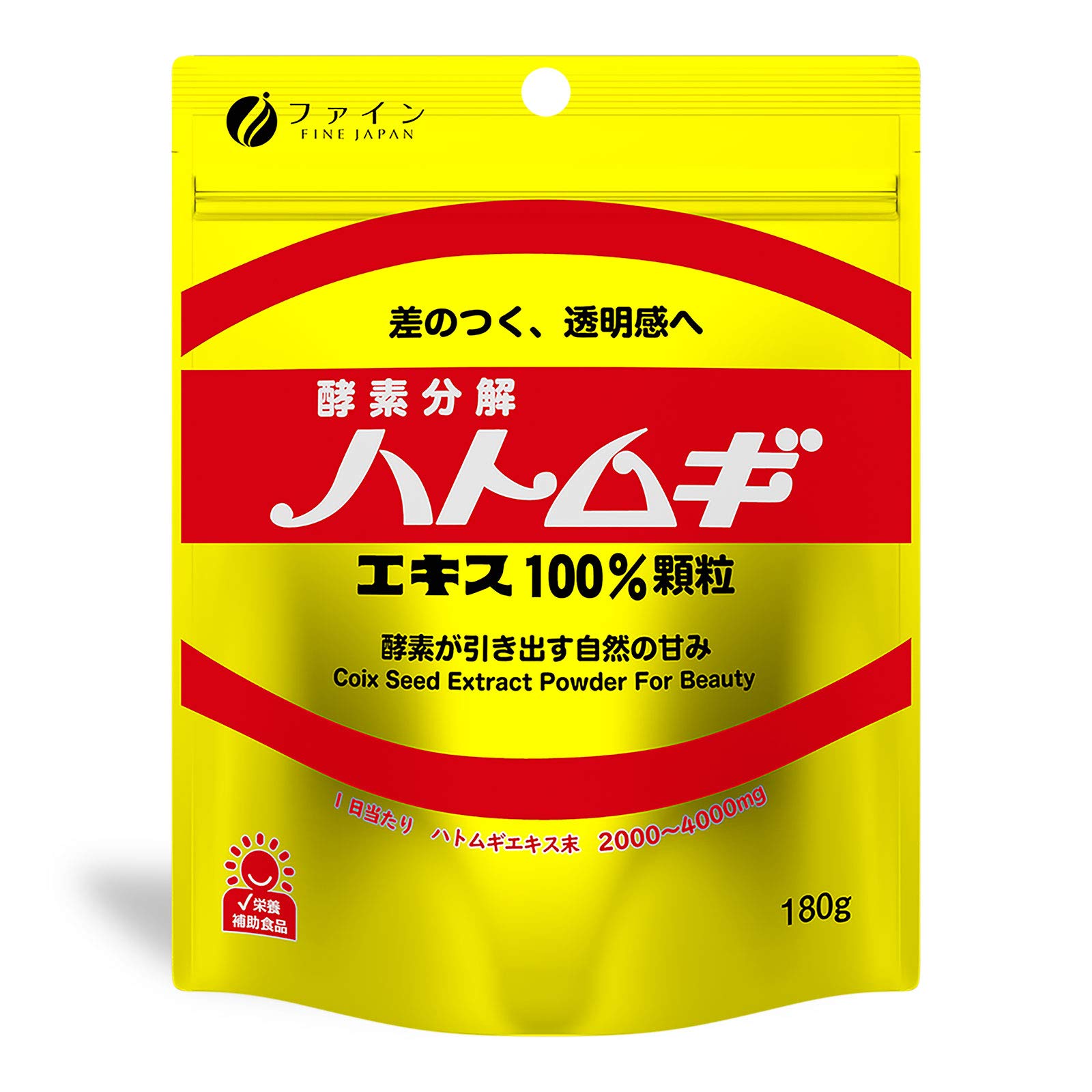 Amazon.co.jp: ファイン 金のハトムギエキス100％顆粒 180g ハトムギ