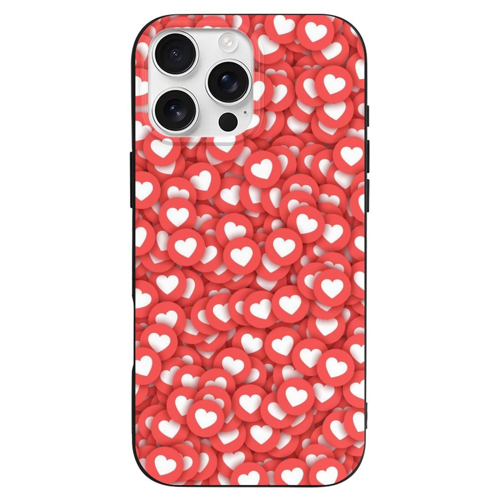 Amazon.co.jp: iPhone16 ProMax 用 ケース ハート柄 心柄 赤