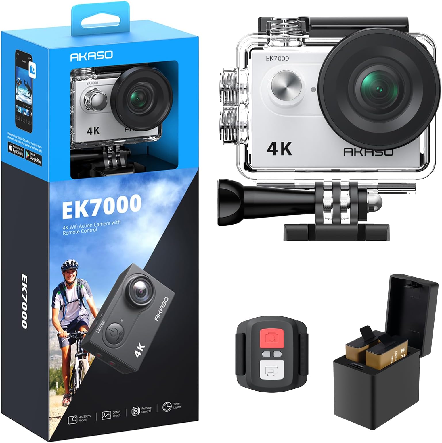 AKASO EK7000 4K30FPS 20MP WiFi Action Camera with EIS
