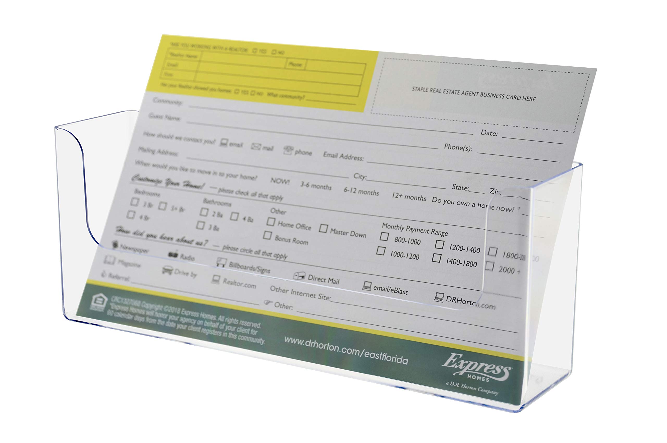 Marketing Holders 10 Pack Slatwall Brochure Holder Horizontal Bifold Display Holds 8.5 Inch Wide Envelopes or Advertisements Clear Acrylic Literature Caddy for Retail Stores and Offices