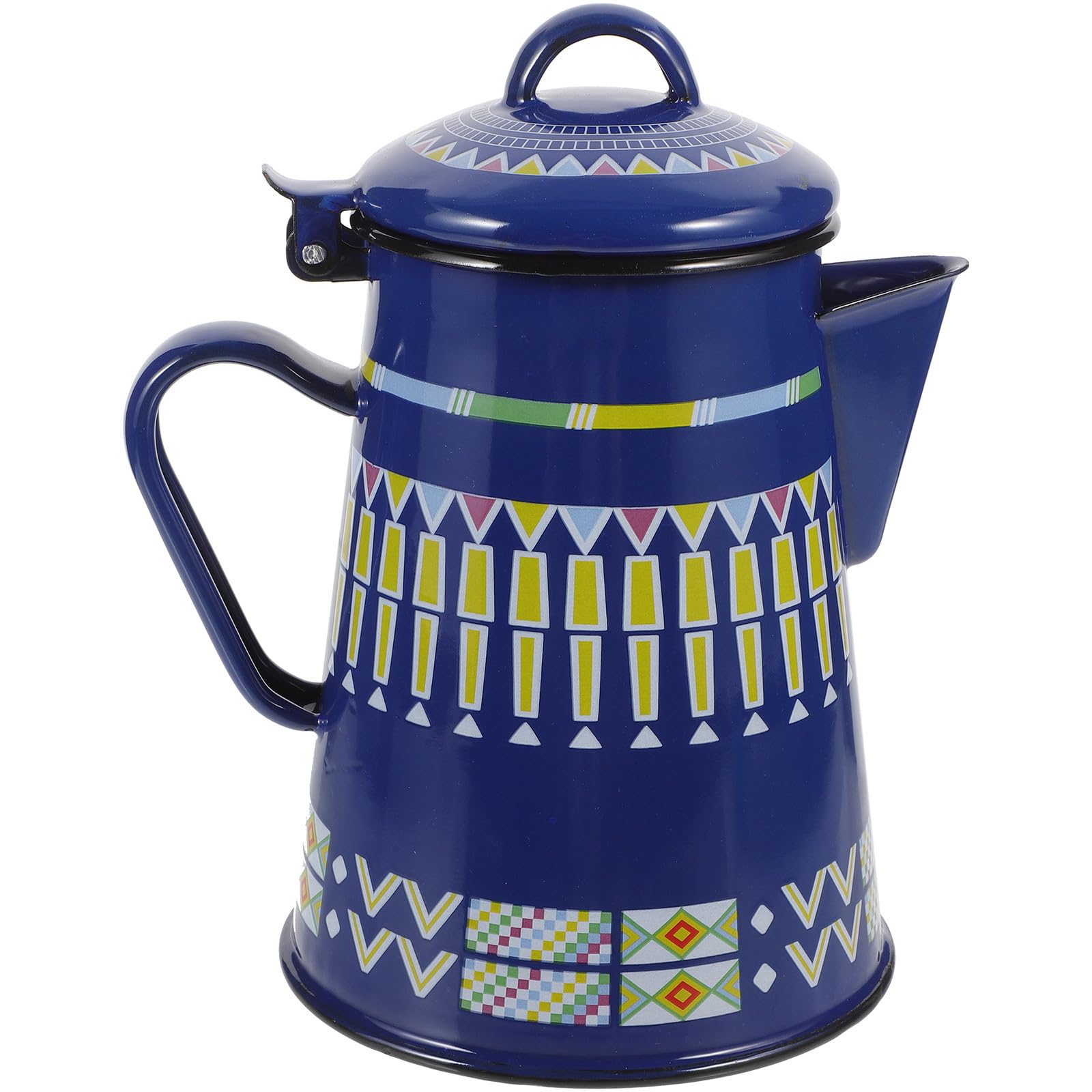 Bollitore Smaltato da 1,2l per Tè e Caffè Manico Ergonomico, Design Rustico Blu per Preparare Bevande Calde al Mattino