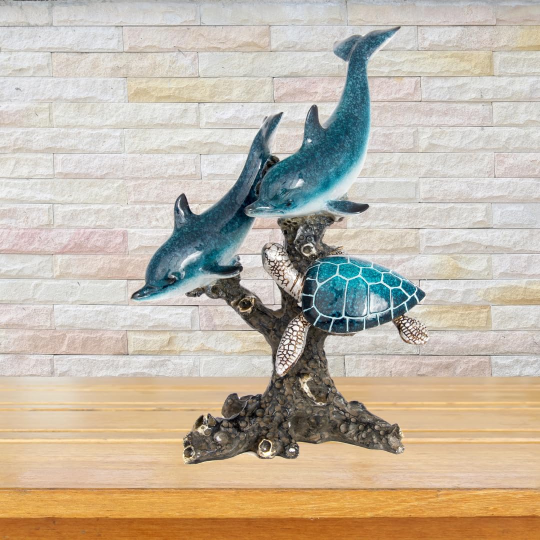 Amazon.com: Dolphins and Sea Turtle Swimming on Coral Reef