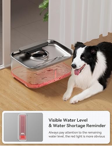 Miniatura 7 de Fuente de agua para perros de 3.2 galones  12 litros para perros grandes, dispensador de agua de acero inoxidable ultra silencioso con flujo de agua