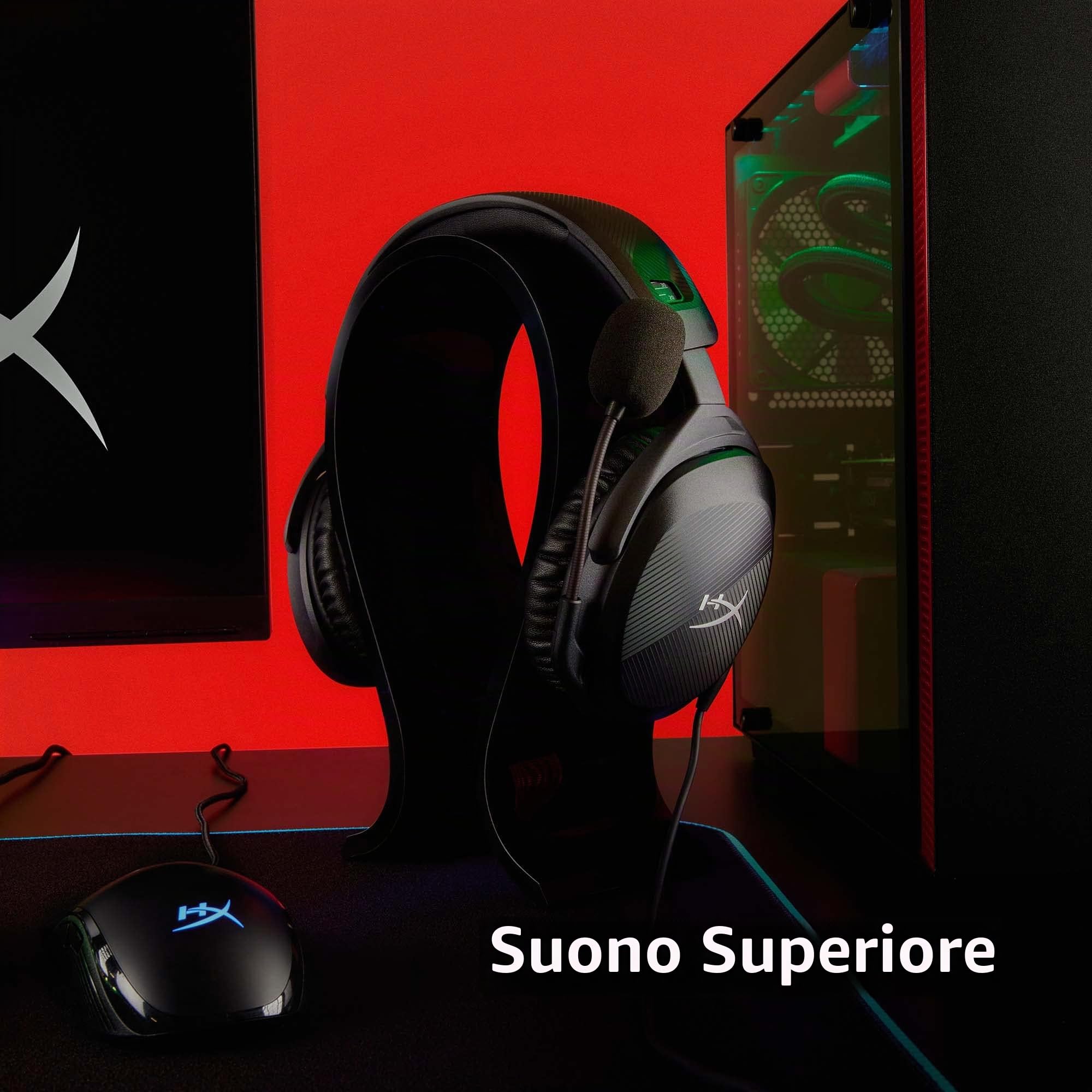 HyperX Cloud Stinger II, Cuffie da Gaming, Connessione Cablata a 3,5 mm, Audio Immersivo, Telaio in Plastica, Cuscinetti in Memory Foam Rivestiti in Similpelle, Adatto per PS4 e PS5, Nero