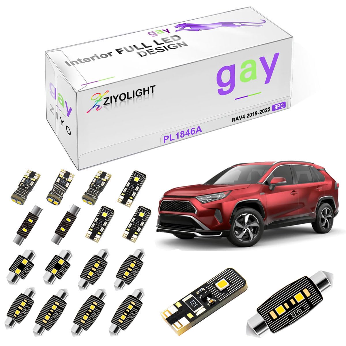 ZIYOLIGHT PL1846A - LED Interior Light Kit Replacement for Toyota