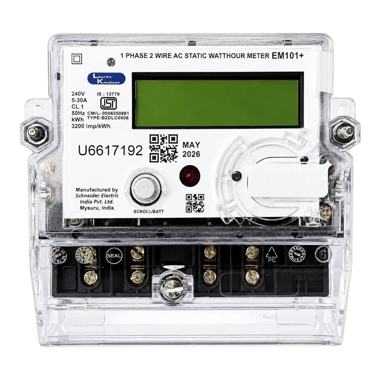 L&T (Lauritz Knudsen) Single Phase Sub Meter with LCD Display – 240V 5-30A Class 1 Accuracy EM101+ Static Watthour Meter for Residential & Commercial Energy Monitoring Tamper-Proof Design-picture-12