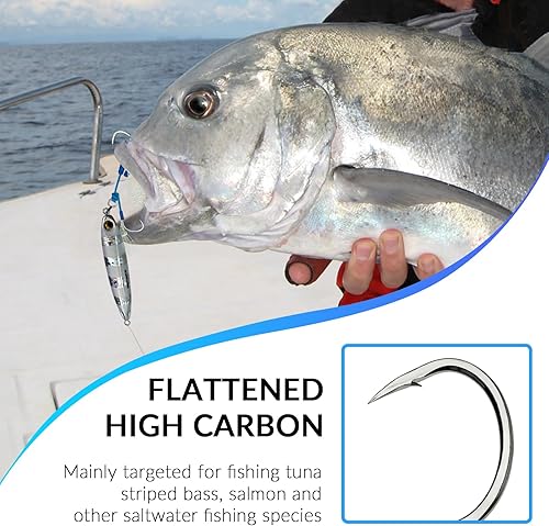 Miniatura 4 de THKFISH Ganchos de asistencia de pesca para agua salada, aguijón para bailar, anzuelos de jigging, ganchos de pesca de repuesto de doble asistencia