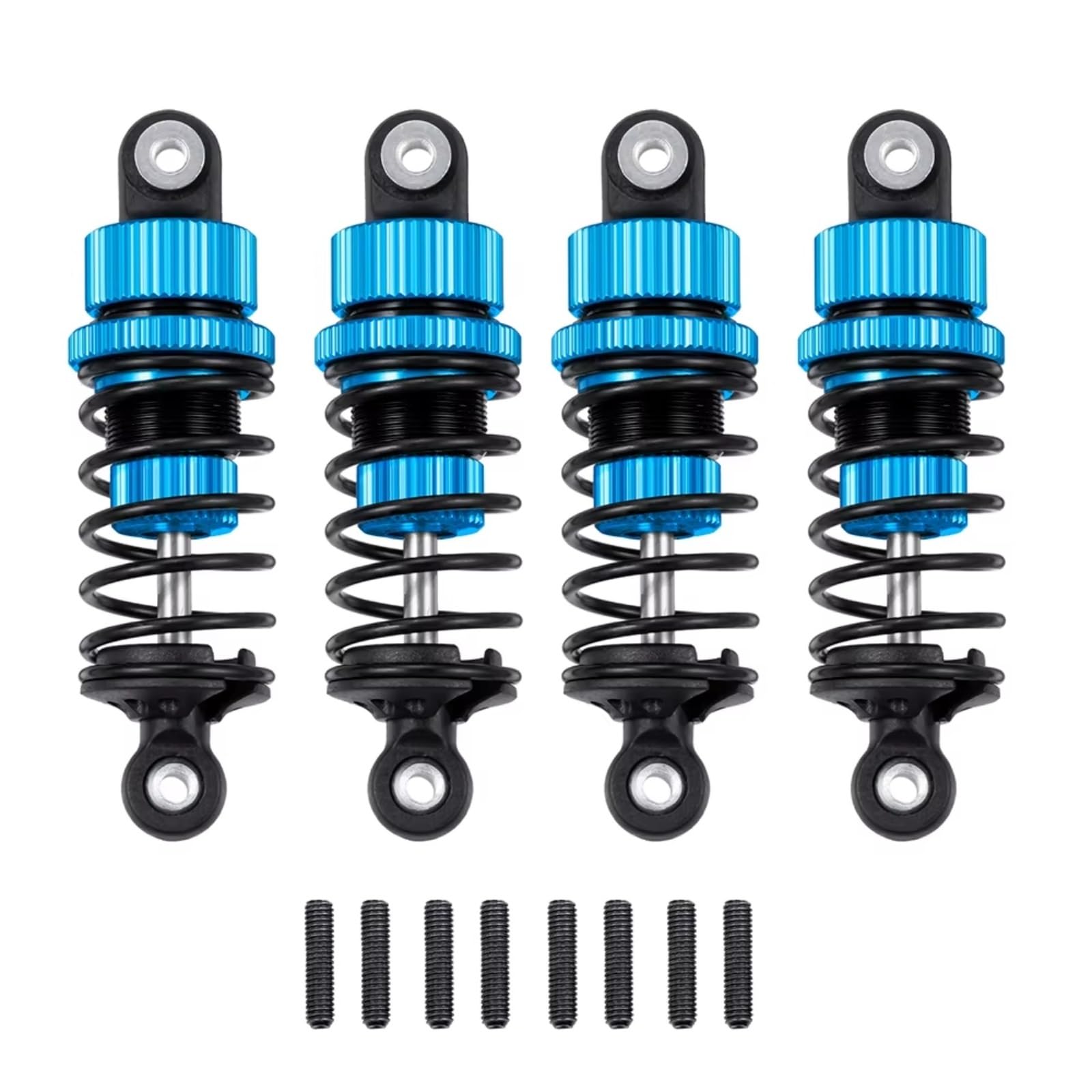 Accesorios coches RC per Tamiya per TT02 1/10 RC Aggiornamento Modifica Accessori Parti 4 Pezzi Ammortizzatori Ad Olio Lega di Alluminio Set Smorzatori(Blue)