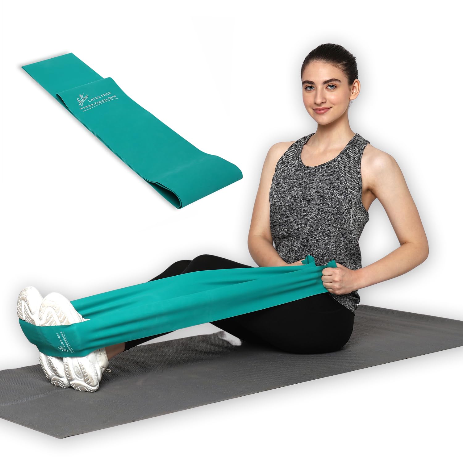 Flamingo Premium Exercise Band | Latex-Free Resistance Band for Stretching, Strength Training & Rehabilitation | Ideal for Home Workouts, Yoga & Physiotherapy | Heavy – Green – 6.2 kgs – Pack of 1 |