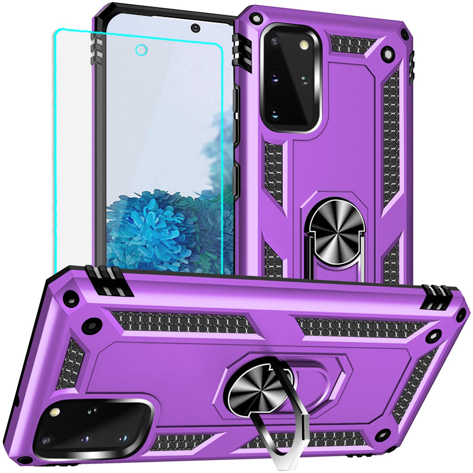 for Samsung Galaxy S20 Plus Case: Galaxy S20 Plus Case with HD Screen Protector - Military Grade Protective Cases with Ring for Samsung S20 Plus(