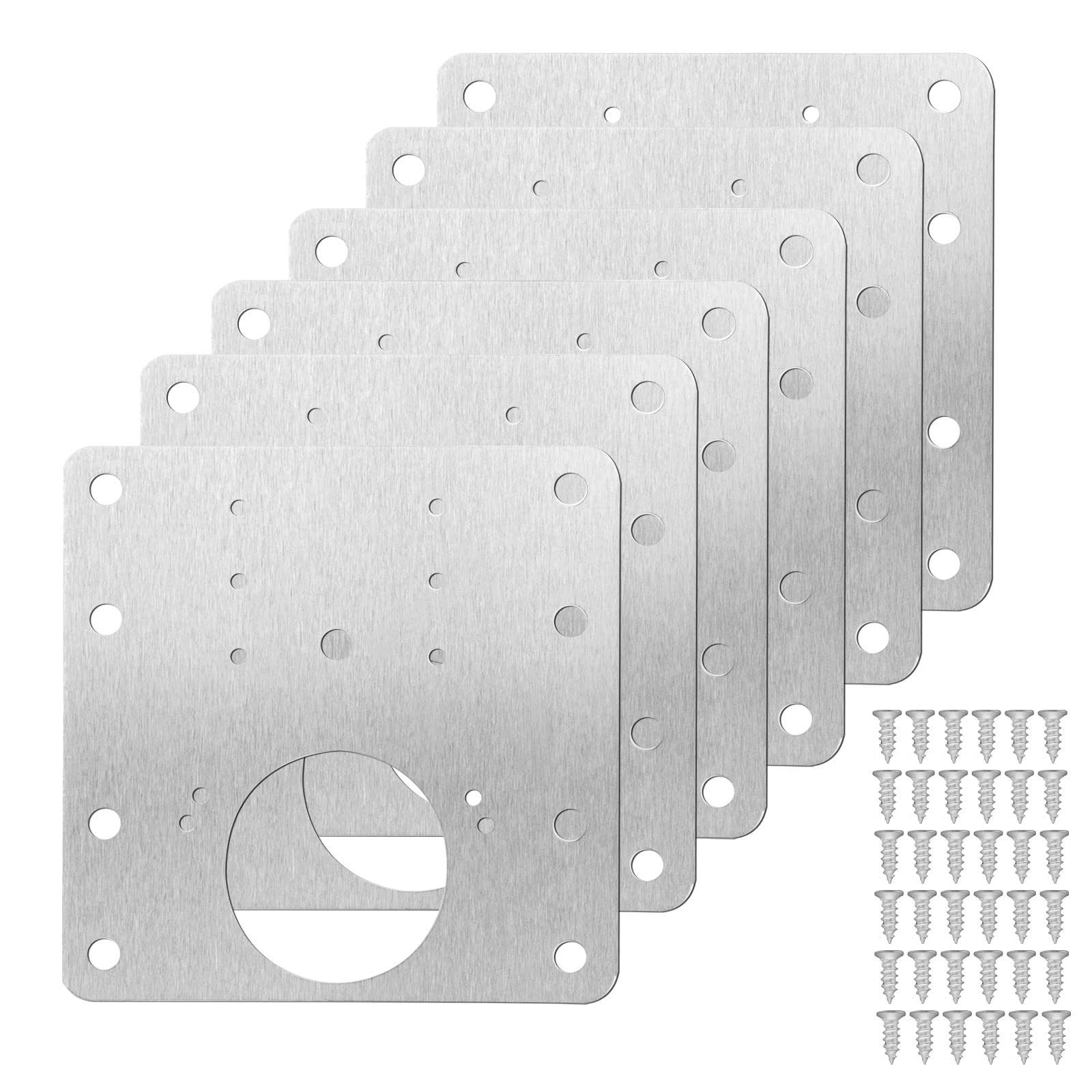 MSILVA6 Hinge Repair Plate, Home Hinge Repair Plate, Stainless Steel Hinge Repair Plate, Stainless Steel Cabinet Hinge Repair Plate with 36 Screws Tao MAE