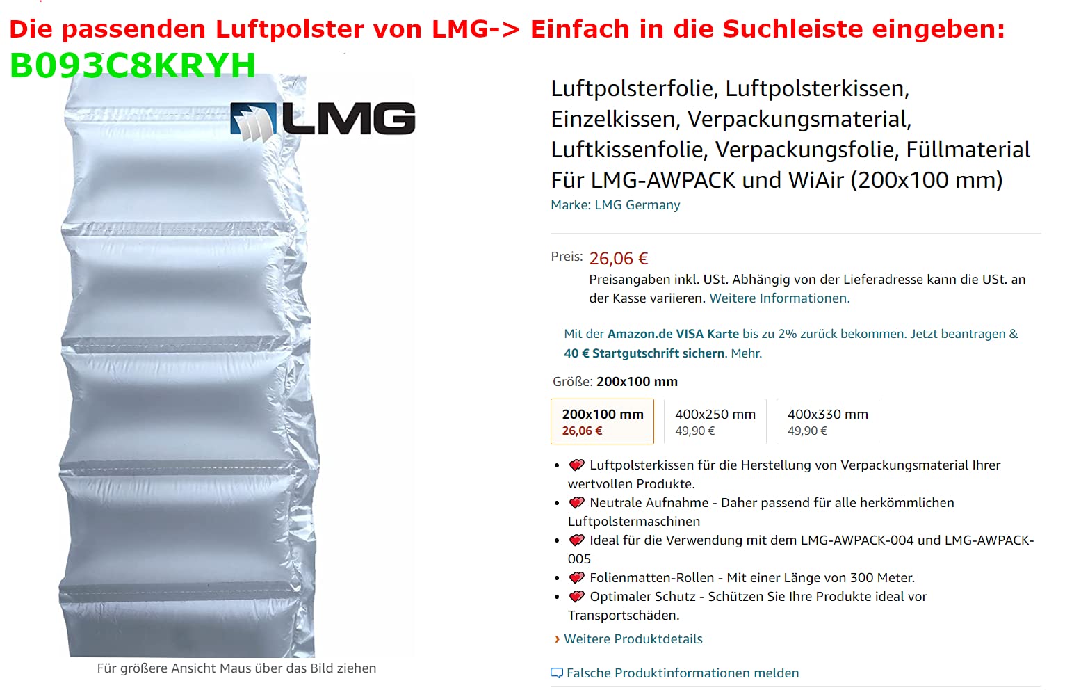 Professionelle Luftpolstermaschine für Verpackungsmaterial- Extrem Schnell mit 10 Meter in der Minute, für Luftkissenfolie, Verpackungsfolie, Luftpolsterfolie, Füllmaterial, hohes Paketaufkommen