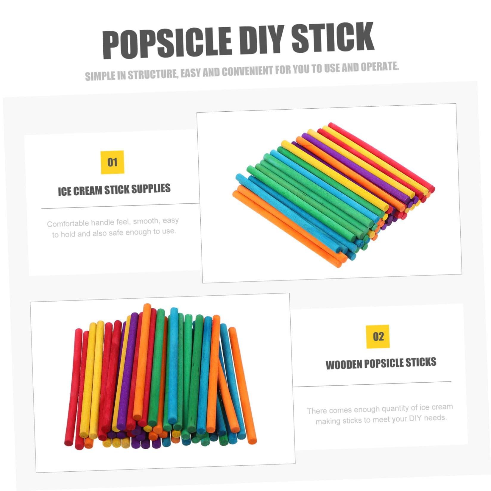 Healeved 500 Palitos de Helado de Madera de 15 CM Coloridos para Manualidades y Bricolaje Materiales para Hacer Paletas Caseras Suministros para Proyectos Creativos y Decoración