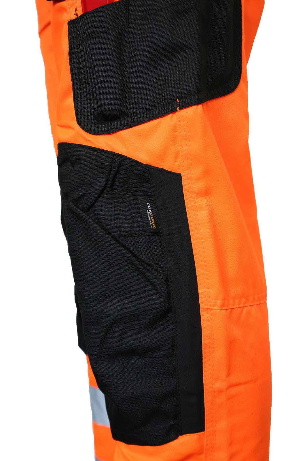 Spodnie robocze Slim Fit Stretch Hi-Vis ze zdejmowanymi kieszeniami na kaburę i kieszeniami na kolana | Nowoczesne spodnie robocze o kontrastowym kroju o wysokiej widoczności
