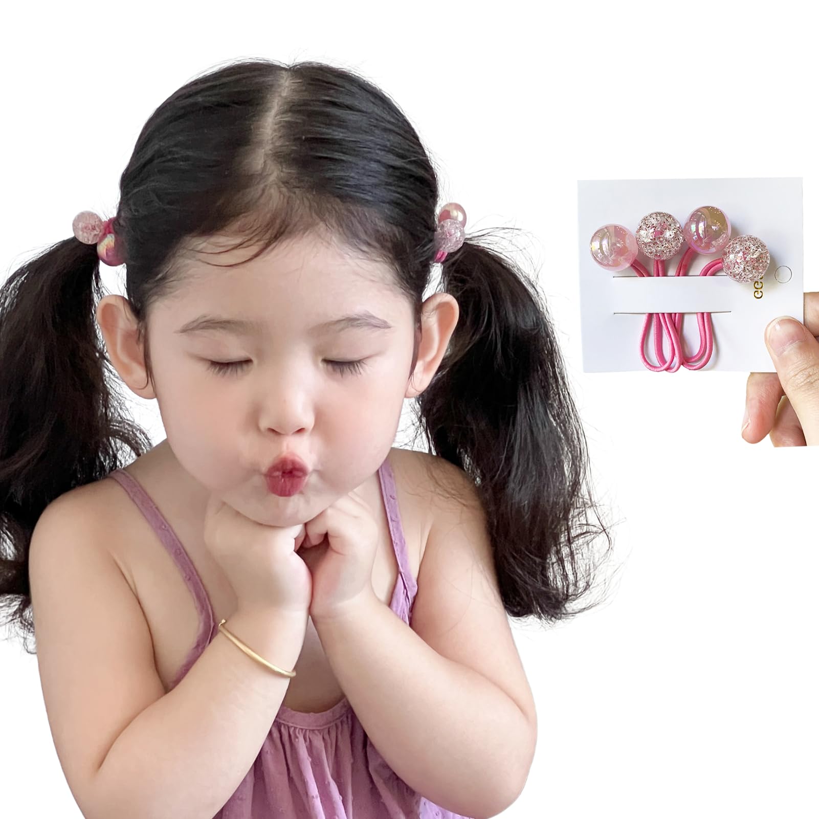 Amazon.co.jp: Fesanla ヘアゴム ダブルボールヘアロープ 2個セット