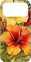 Vista 22 de Hawaiian Tropical Yellow Red Hibiscus Plumeria Case for iPhone 17