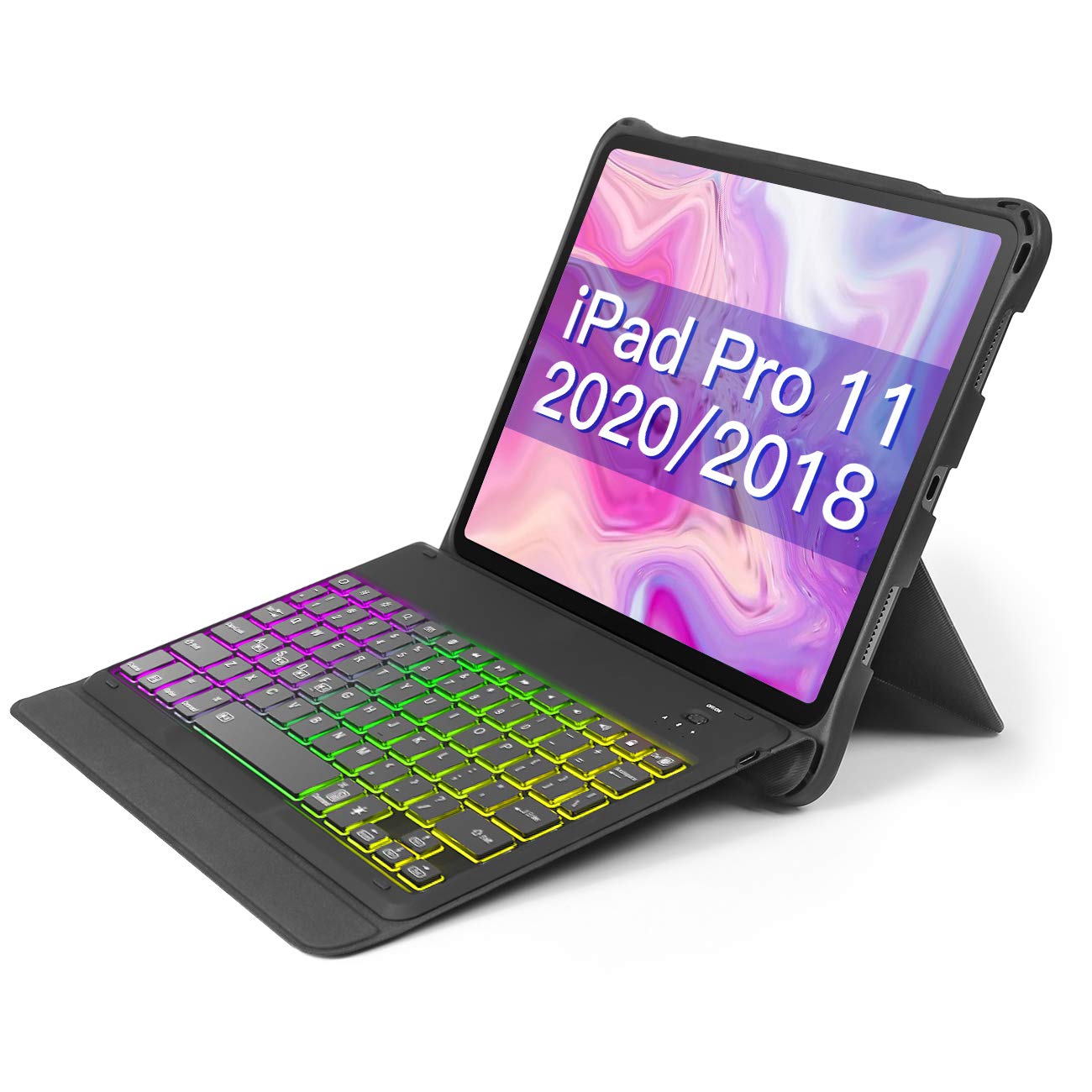 Inateck iPad Pro 11 Keyboard Case, Hundreds of DIY Backlit, Detachable, Compatible with iPad Pro