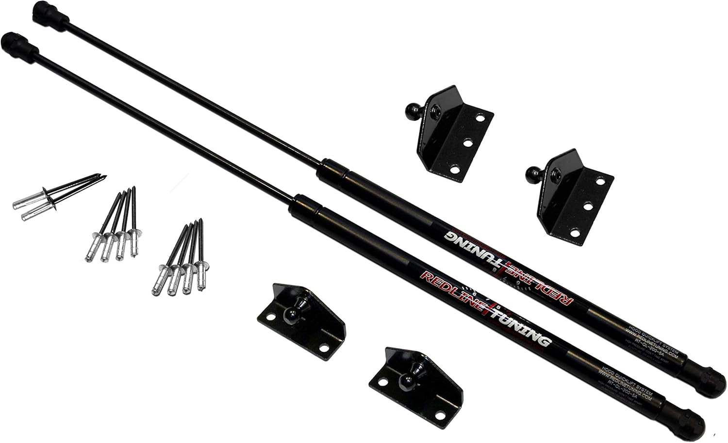 Redline Tuning 21-11002-02 Hood Quicklift Plus System Compatible with Ford Escape & Mazda Tribute 2001-2012 (All Black Components)