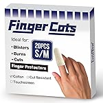 Evridwear Cotton Finger Cots Cotton Cushion 20PCS for Cracked Skin, Eczema, Calluses, Moisture Wicking, Finger Protection for Men & Women (Short Length)