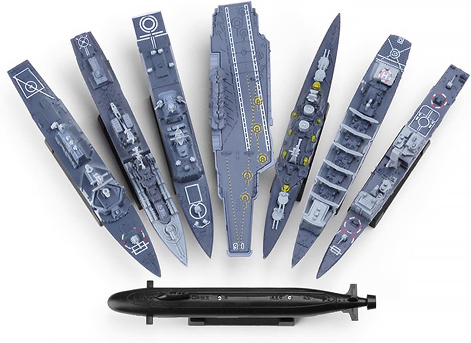 Meadawgs® 1:144 Assembled DIY 4D Model Aircraft Carrier Warship Display Models Military Toys for Kids Children or Adults | 8 Pieces