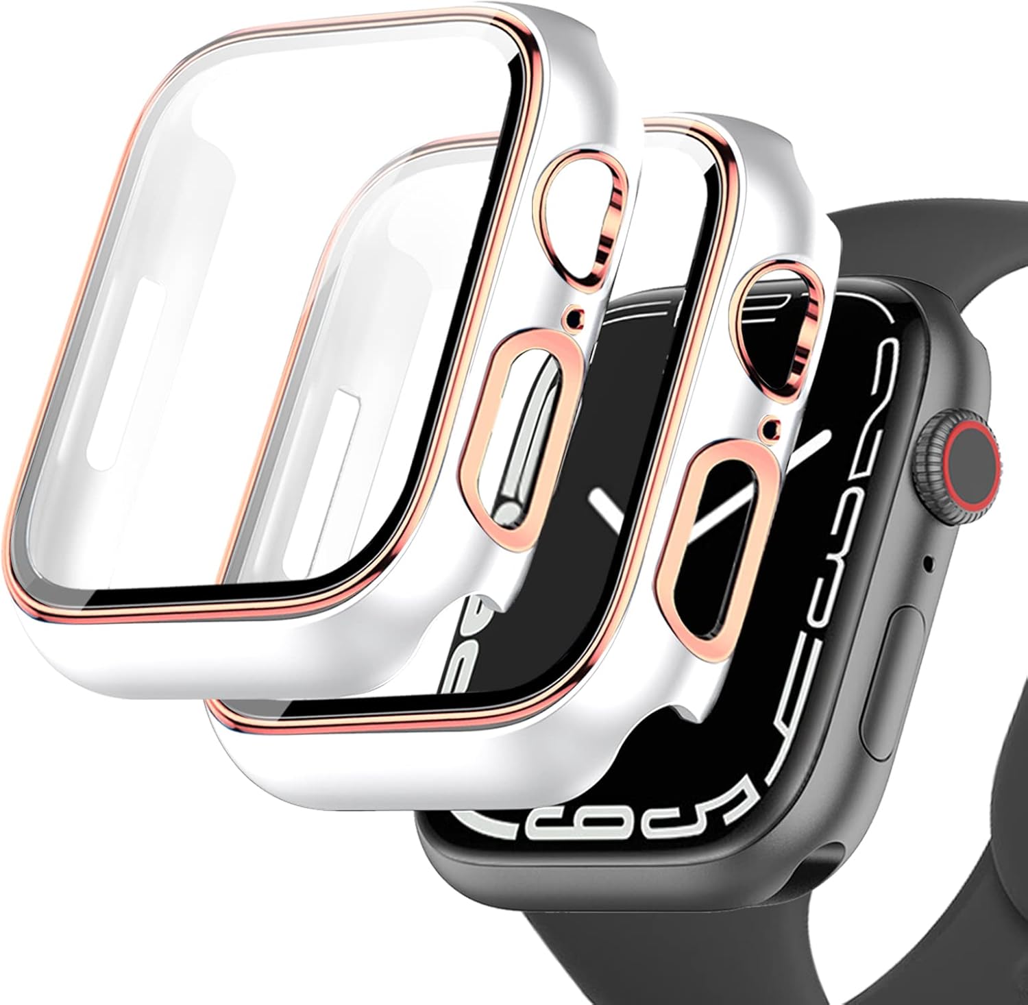 Yugyug 対応 Apple Watch Series 7 41mm ケース アップルウォッチ7 Pc素材 一体型 カバー 日本旭硝子材 二重構造 全面保護 キズ防止 軽量 強化ガラス アップルウォッチ 防滴 防塵 Series7 41mm 光沢のホワイト ローズゴールド 大特価放出 Yugyug 対応 Apple Watch Series 7 41mm ケース アップルウォッチ7 Pc素材 一体型 カバー 日本旭硝子材 二重構造 全面保護 キズ防止 軽量 強化ガラス アップルウォッチ 防滴 防塵 Series7 41mm 光沢のホワイト ローズゴールド 大特価放出