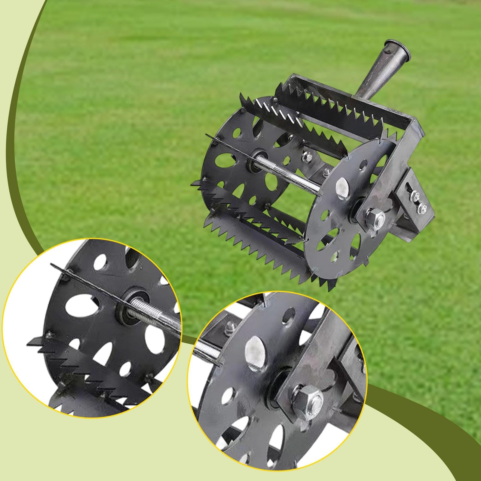 Desmalezadora Rotativa, Aireador de Césped, Cultivador Manual de Mano Resistente para Eliminar Malezas, Cultivador Manual de Empuje para Jardín, Patio