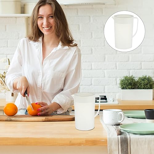 Miniatura 8 de Jarra de plástico HEMOTON con tapa y mango resistente al calor, jarra de agua fría y caliente, jarra de agua para zumos, bebidas, camping, picnics