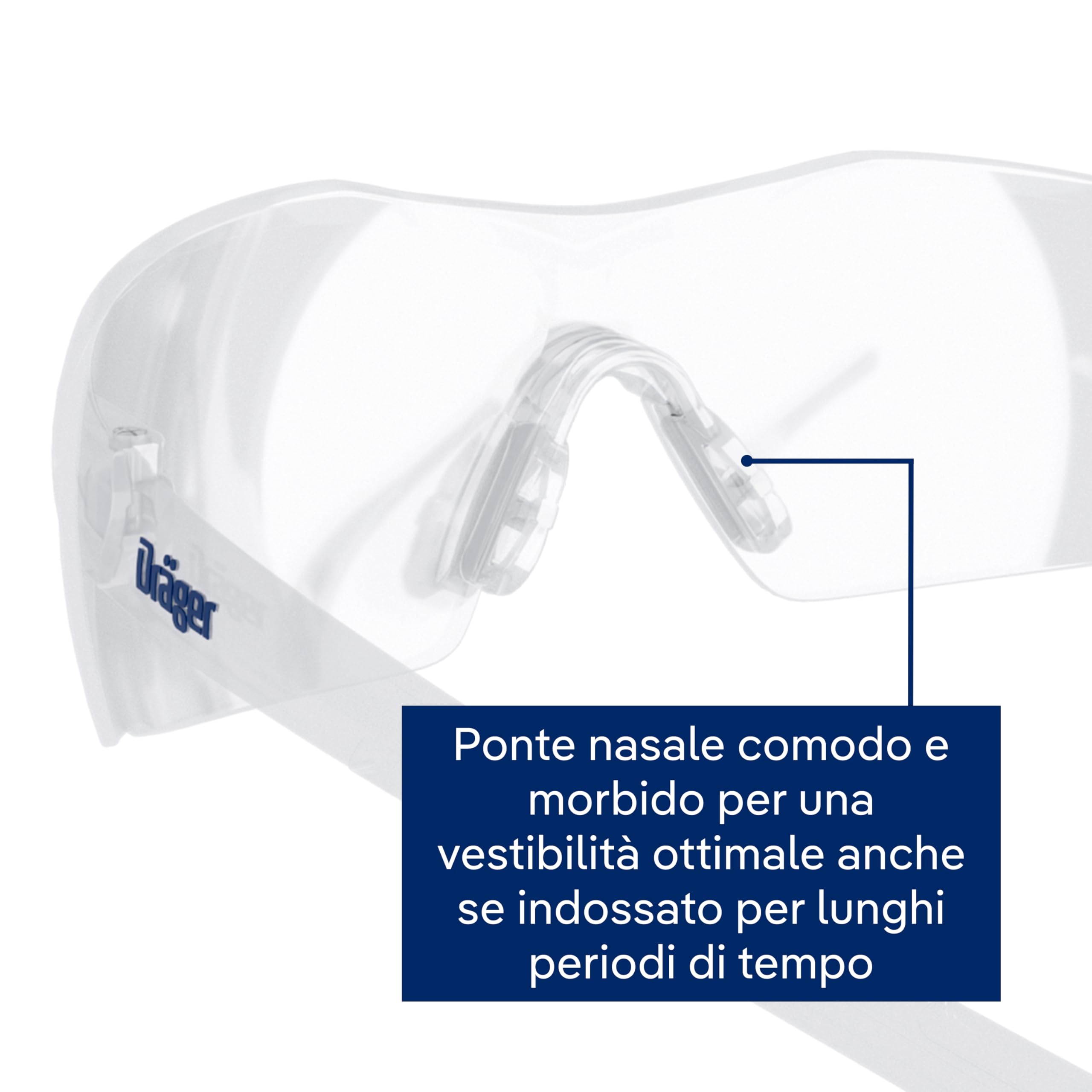 Dräger occhiali da lavoro X-pect 8320 | Occhiali di sicurezza comodi e leggeri con un ampio campo visivo | per cantieri, laboratori e ciclismo| Antiappannamento, antigraffio, trasparenti