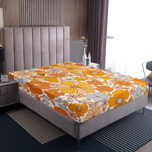 Miniatura 5 de Erosebridal Juego de sábanas con diseño de flores hippie para decoración de cumpleaños, bonitos juegos de sábanas y fundas de almohada para niñas y