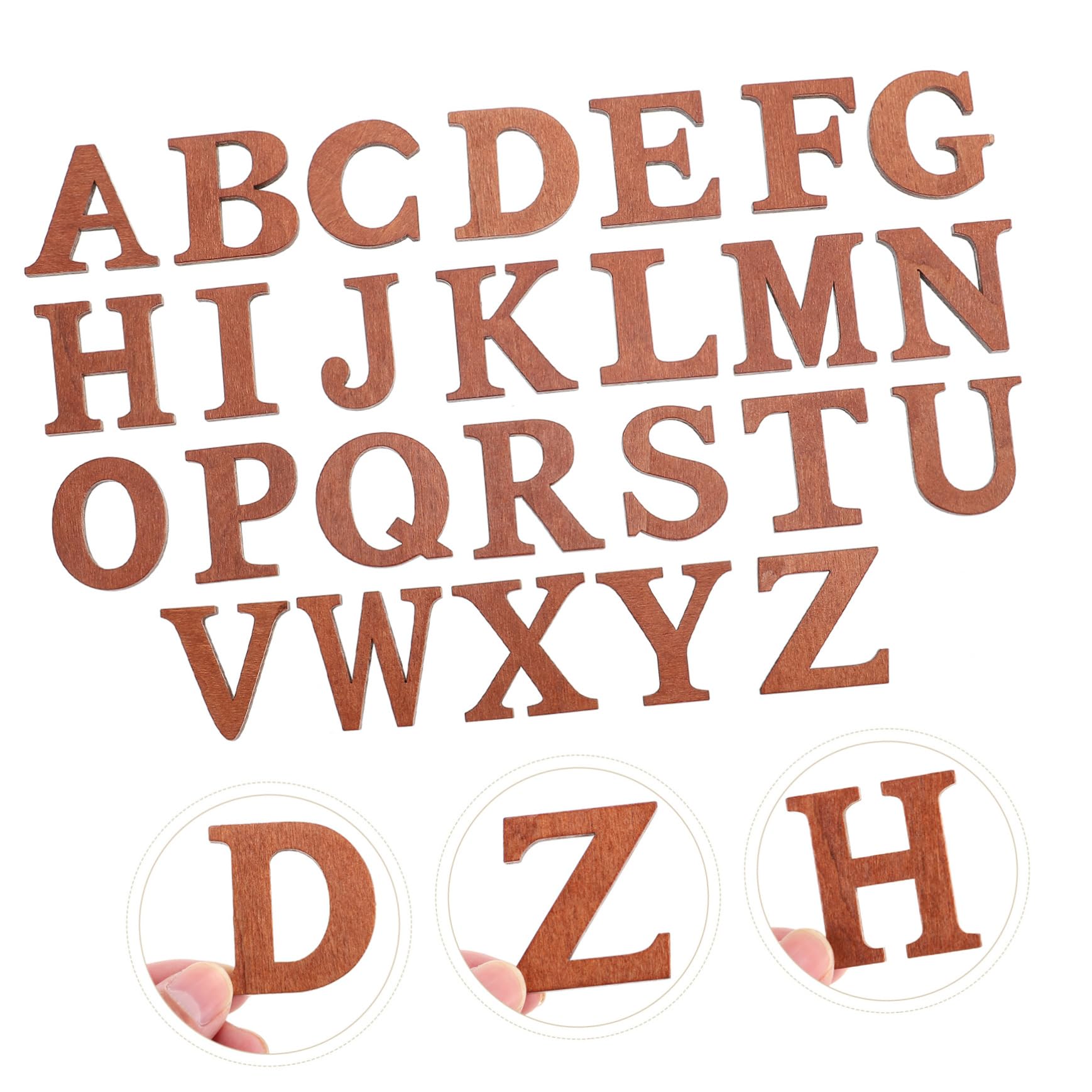 Homoyoyo 5 Series Letras De Madera Para Manualidades Del Alfabeto Infantil Suministros Estéticos Pequeños Para Decoraciones Letras Recortadas Tablero De Recortes De Letras 26 piezas x 5