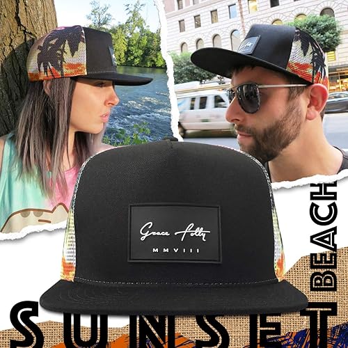 Miniatura 105 de Grace Folly - Gorra trucker unisex gorra de malla con cierre trasero negro (Black with Fade)