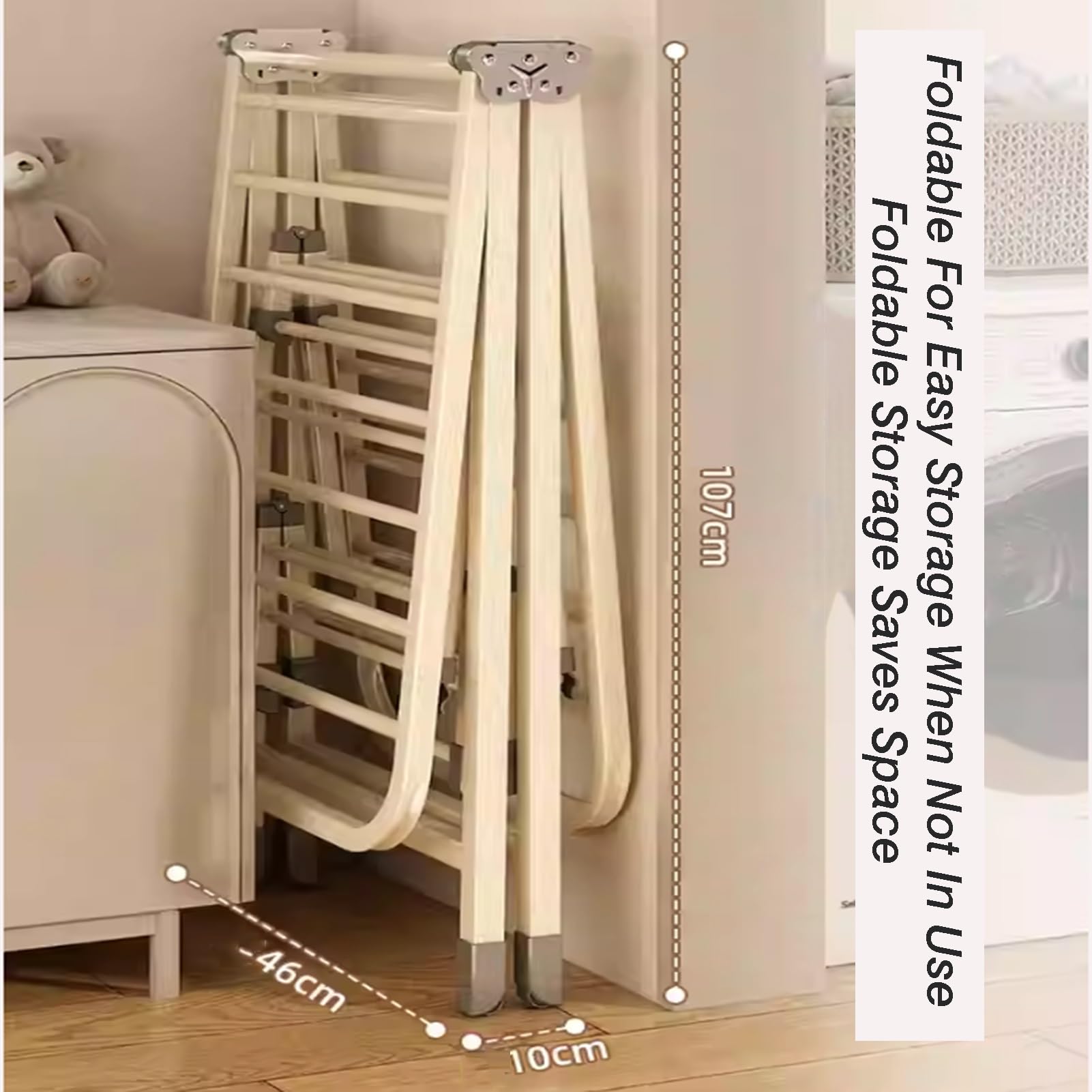 Wäscheständer – höhenverstellbar, Aluminiumlegierung, tragbar, freistehend, platzsparendes Design, 80 kg Tragkraft