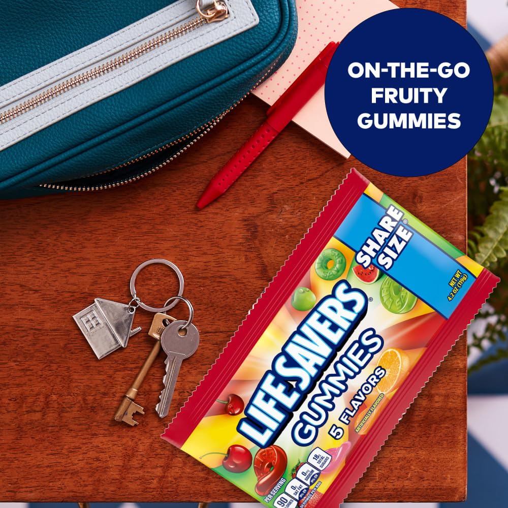 Lifesavers Gummies Five Flavor Pouches, 4.2 Ounce (Pack of 15)