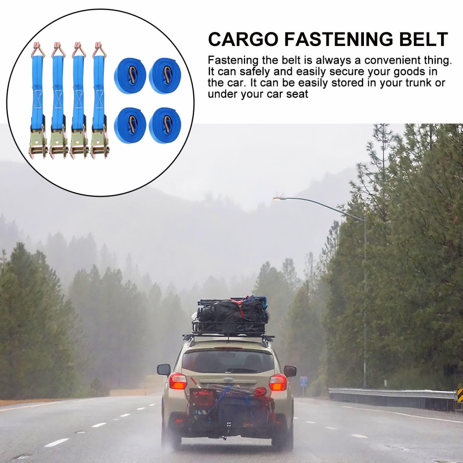 4 Stück Ladungsspanngurt mit Ratsche aus Polyester und Stahl für Sichere Befestigung von Paddle Boards und Surfboards bei Reisen und LKW Einsätzen Zufällige Farbe
