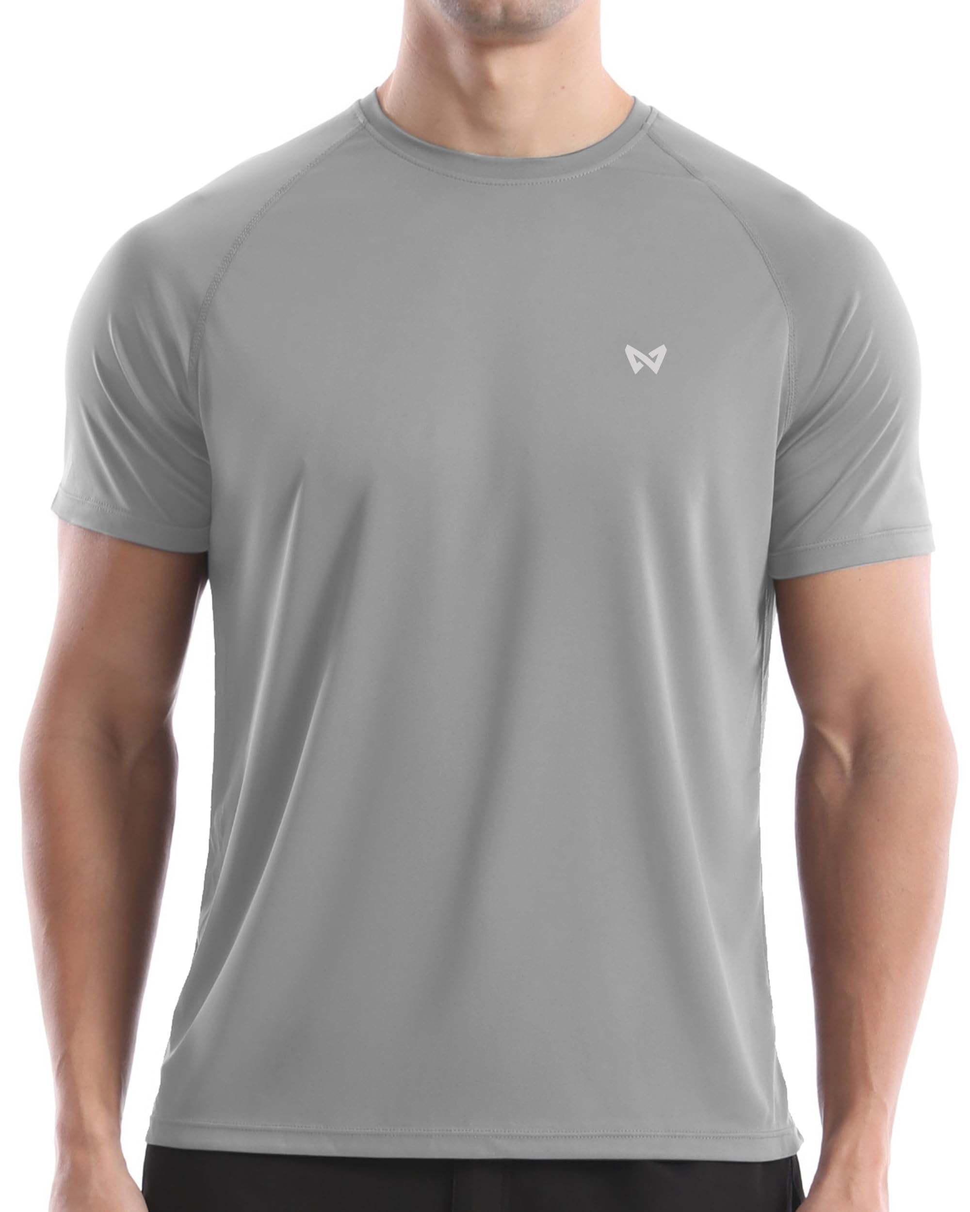 WISMBOX Herren Kurzarm UV-Shirt, UPF 50+ Sonnenschutz Schwimmshirt, Schnelltrocknend & Atmungsaktiv, Rashguard für Surfen, Schwimmen & Strand