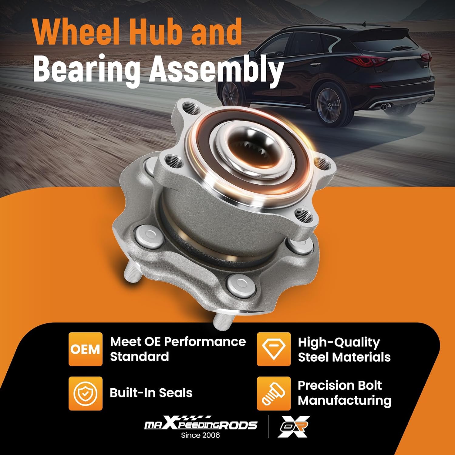 maXpeedingrods 512548 Rear Wheel Bearing & Hub Assembly AWD for Infiniti JX35 2013, for Infiniti QX60 2014-2019, or Nissan Pathfinder 4WD 2013-2019, for Nissan Murano AWD 2015-2019 5-Lug