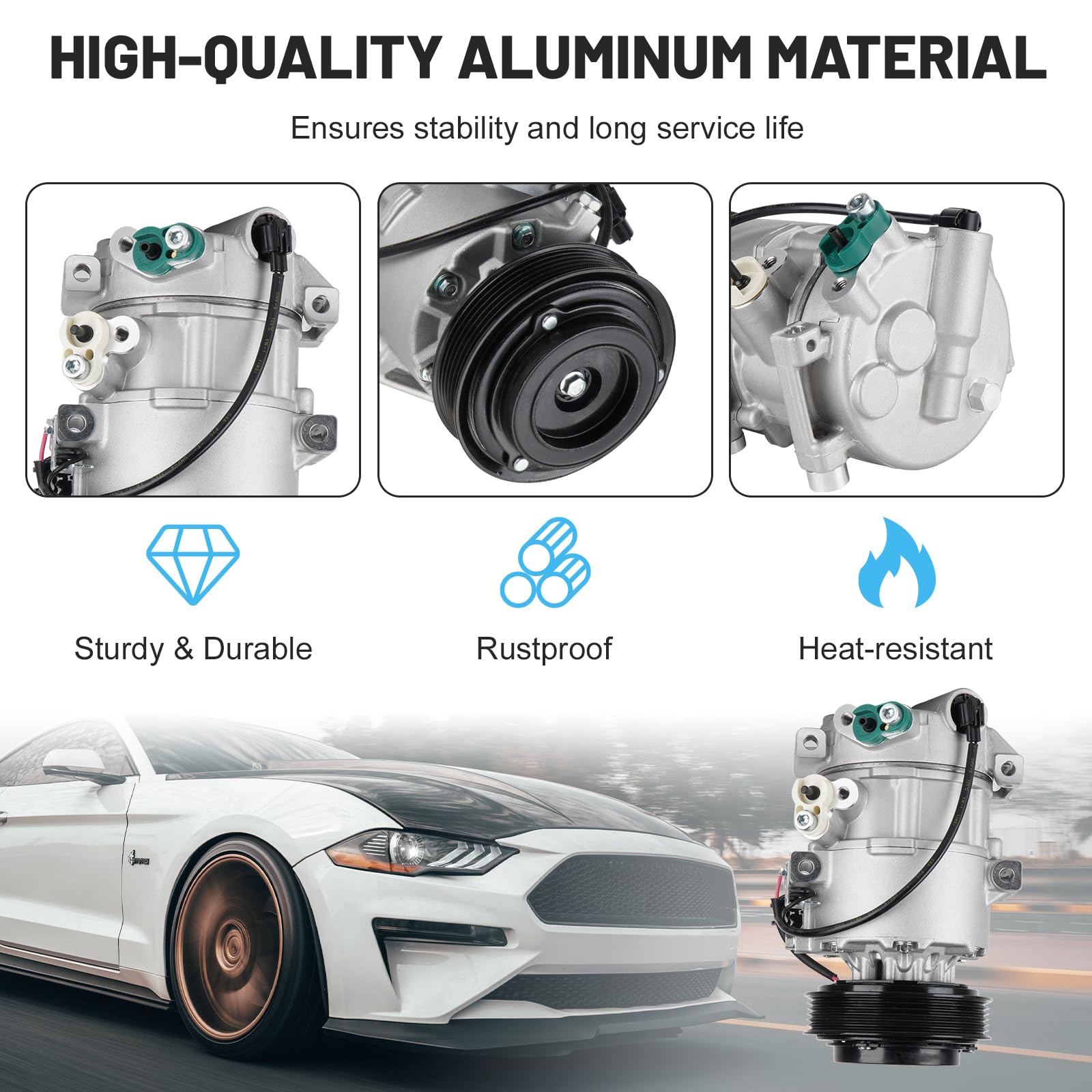 Nowa sprężarka AC ze sprzęgłem i zestawem komponentów do Hyundai Tucson 2010-2015 2.0 2.4L, dla Kia Sportage 2011-2016 2.0L 2.4L