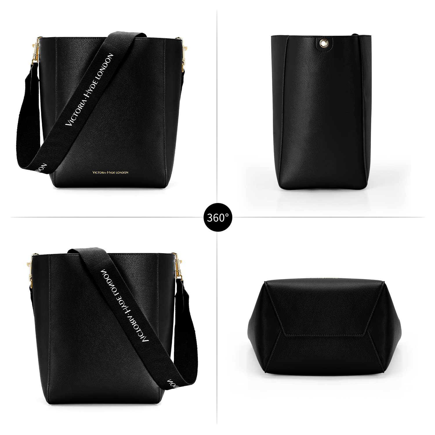 VICTORIA HYDE Bolso de mano para mujer de piel sintética genuina de gran capacidad bandolera para mujer para ir de compras y trabajar