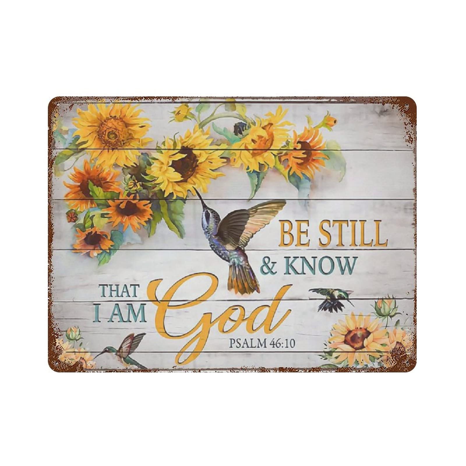 AOOEDM Sunflower And Hummingbirds Vintage Metal Sign Tin Sign for Home Bar Pub Kitchen Man Cave Tin Sign Wall Decor Poster Wall Plaque