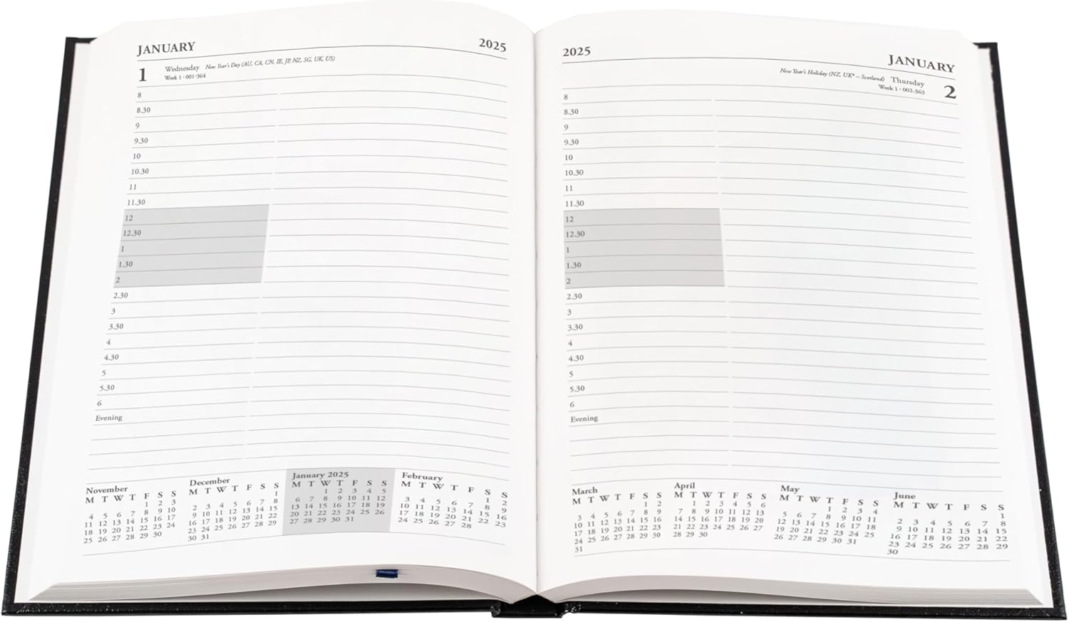 Collins Essential A5 Academic Year 2024-25 Day a Page Diary - Black - Mid Year Academic Planner for Students and Teachers - ESSA51M.99-2425 - July 2024 to July 2025
