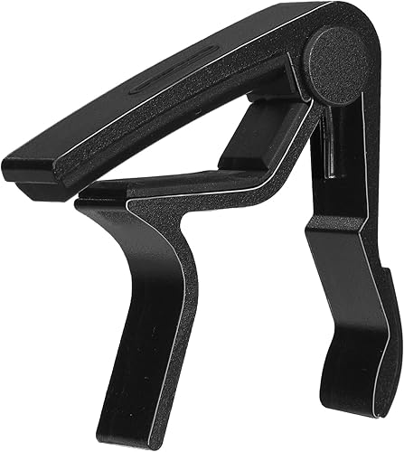 Cejilla de guitarra con soporte para púas para guitarra acústica y eléctrica, ukelele, bajo, banjo con púas de guitarra (negro)