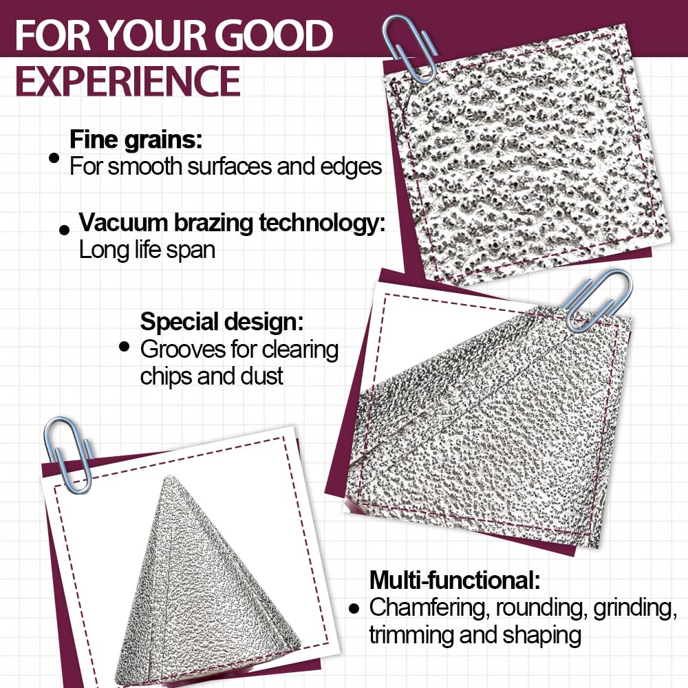 Mèches de Chanfrein Diamant 50mm - Fraise pour Meuler Arrondir Tailler les Trous dans le Carrelage Céramique Porcelaine Marbre Granit, Tige Hexagonale